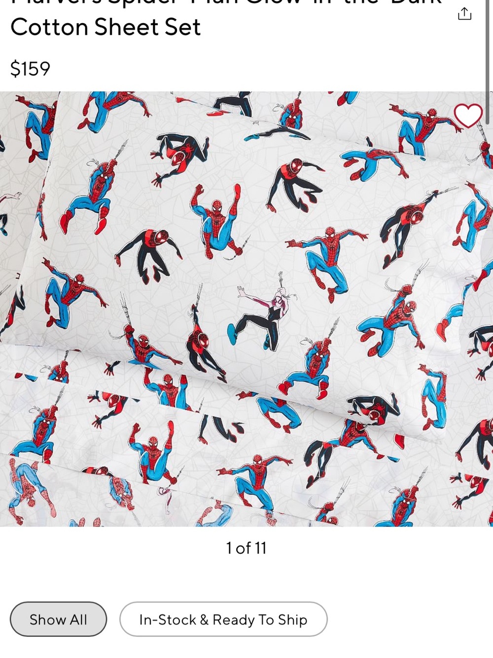 Pottery Barn Kids Spider-Man White, Red, Blue queen set! - Picture 4 of 5